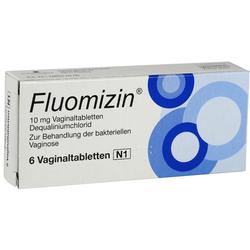 Eine Schachtel Fluomizin-Vaginaltabletten zur Behandlung von bakterieller Vaginose.