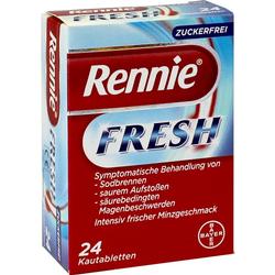 Rennie FRESH Kautabletten für Sodbrennen, 24 Stück, zuckerfrei.