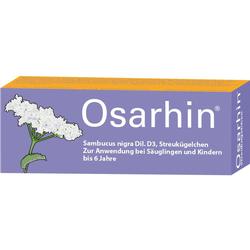 Gelbe Medikamentenverpackung mit Aufschrift "Osarhin" und einer Blume.